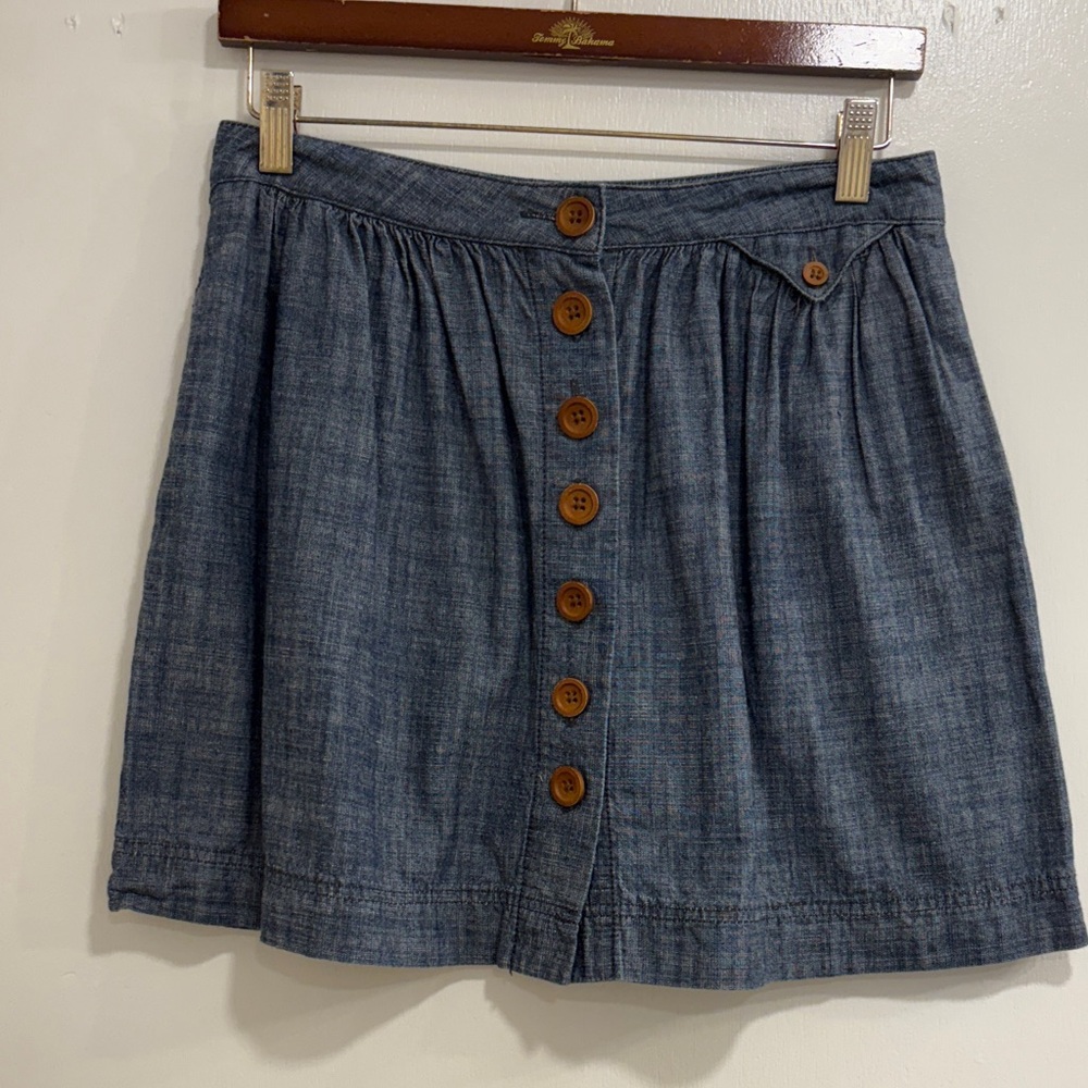 Aquazzura Blue Button-Front Mini Skirt